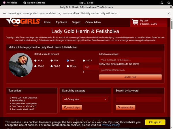 Lady Gold Fetishdiva Order Form