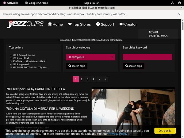 Mistress Isabella Order Page