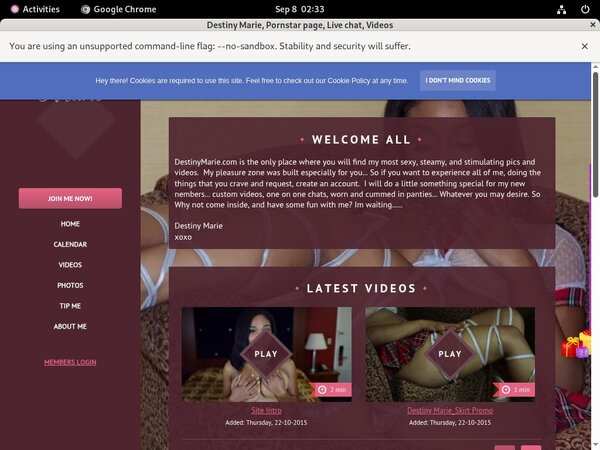 Sexxidestiny Login Info